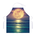 Moon Beach Print Adjustable Apron