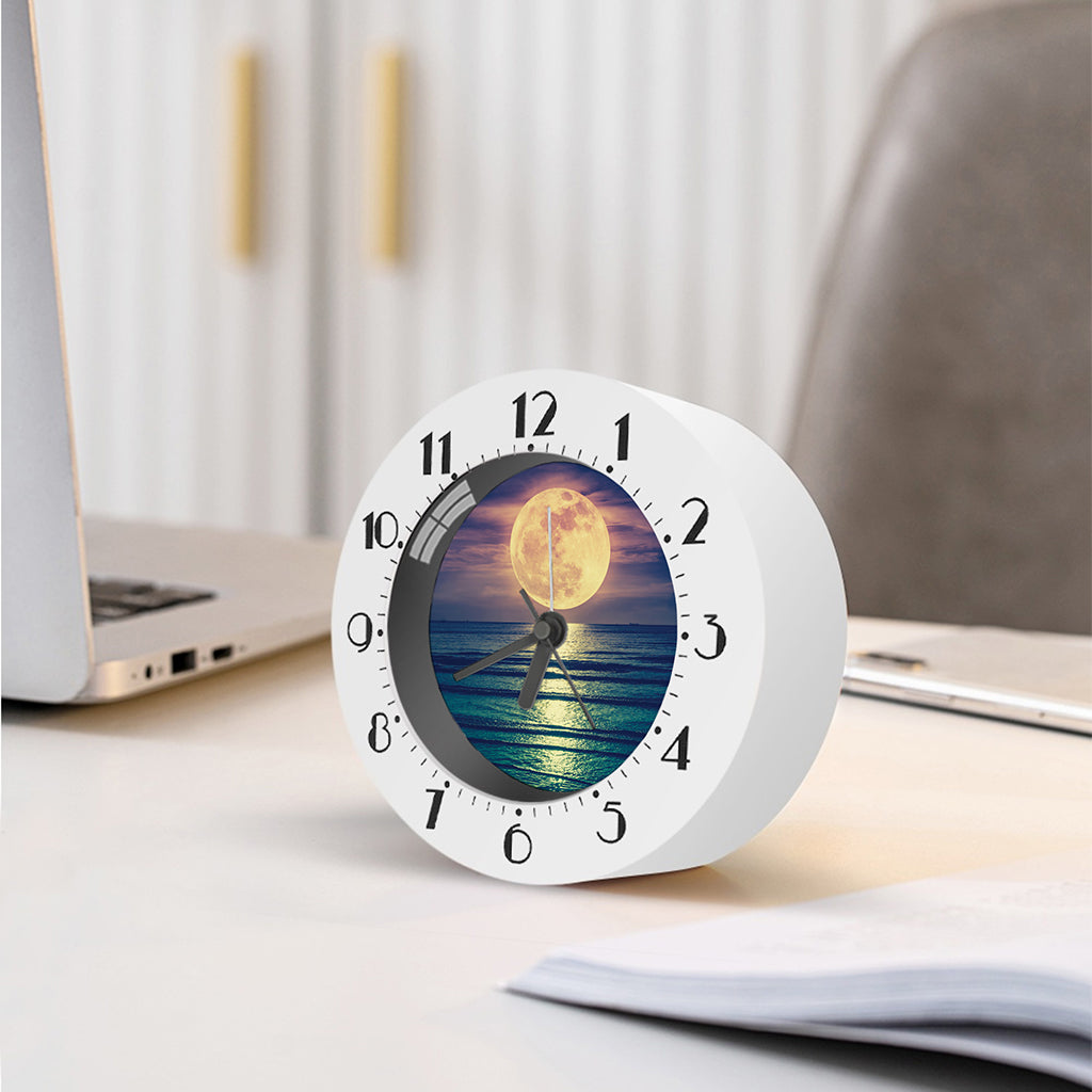 Moon Beach Print Alarm Clock