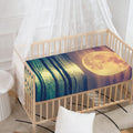 Moon Beach Print Baby Crib Sheet