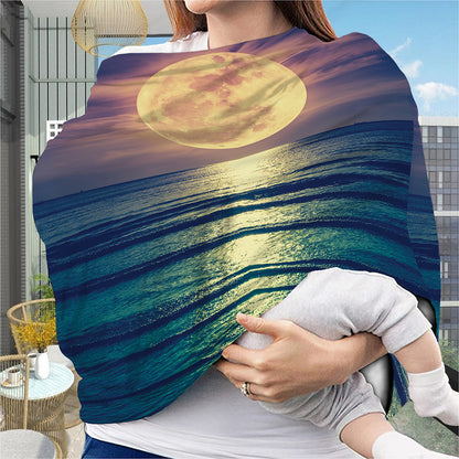 Moon Beach Print Baby Seat Cover