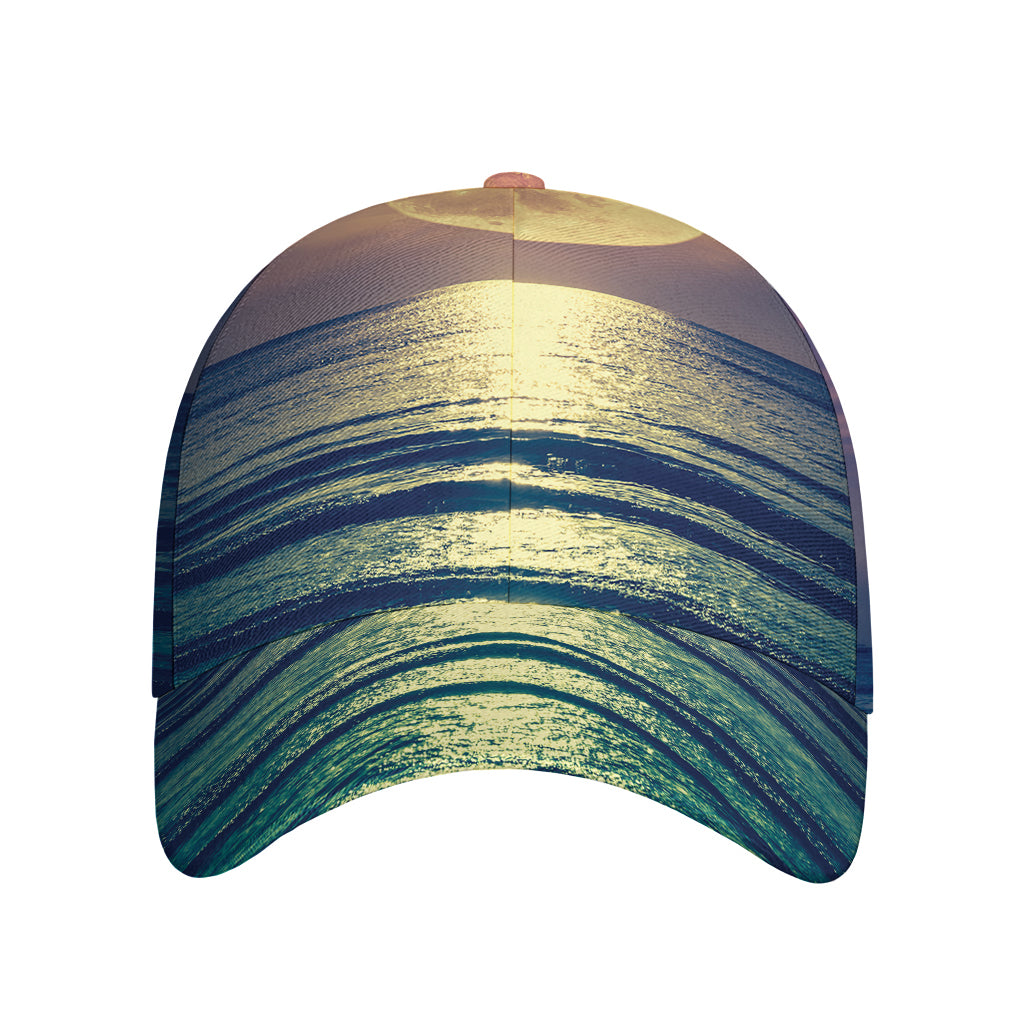 Moon Beach Print Baseball Cap