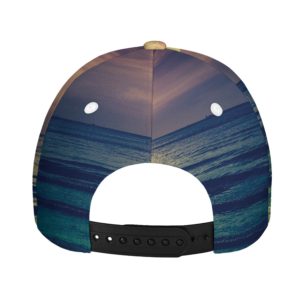 Moon Beach Print Baseball Cap