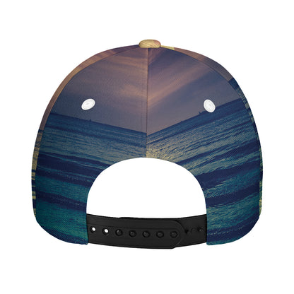 Moon Beach Print Baseball Cap