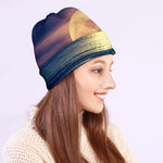 Moon Beach Print Beanie
