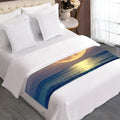 Moon Beach Print Bed Runner