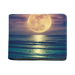 Moon Beach Print Bifold Wallet