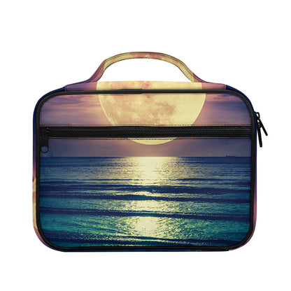 Moon Beach Print Briefcase Bible Bag