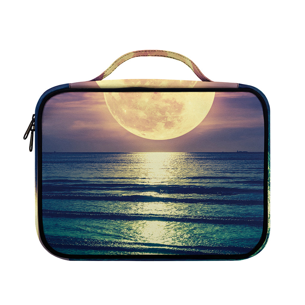 Moon Beach Print Briefcase Bible Bag