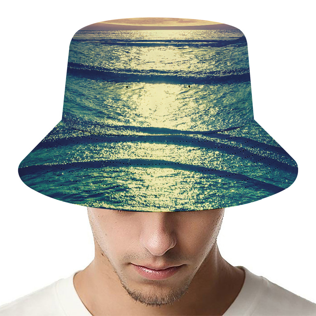 Moon Beach Print Bucket Hat