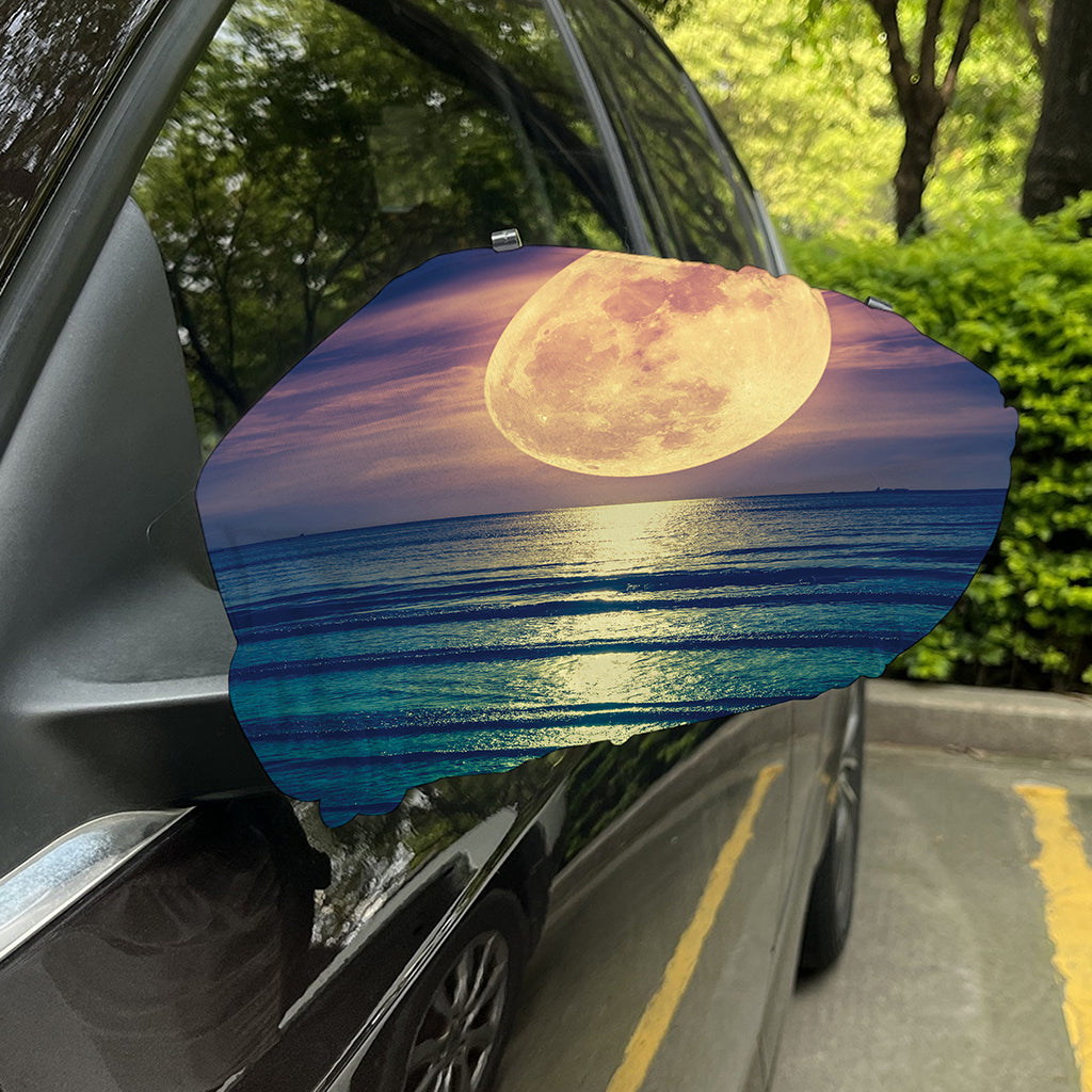 Moon Beach Print Car Side Mirror Covers