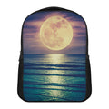 Moon Beach Print Casual Backpack
