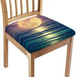 Moon Beach Print Chair Cushion Cover