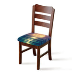 Moon Beach Print Chair Cushion Cover