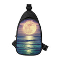 Moon Beach Print Sling Bag