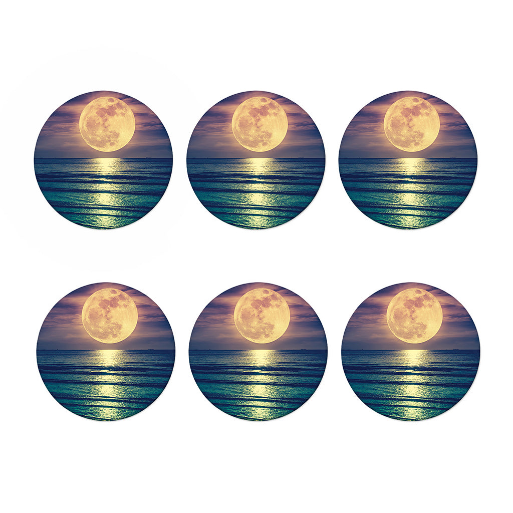 Moon Beach Print Coaster Set