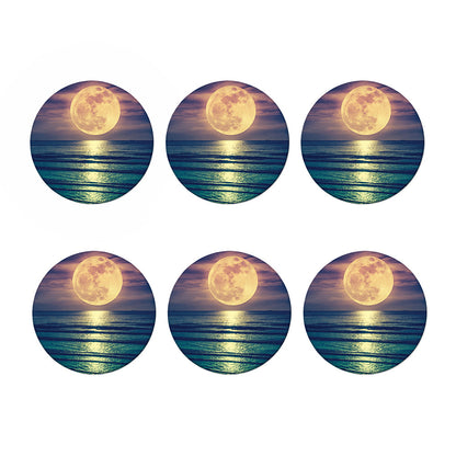 Moon Beach Print Coaster Set
