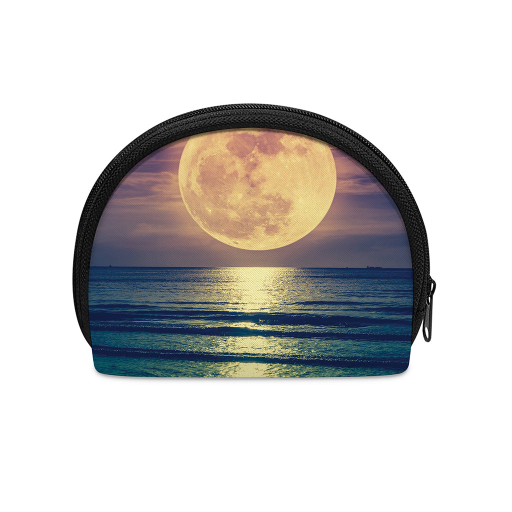 Moon Beach Print Coin Purse