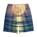 Moon Beach Print Cotton Shorts