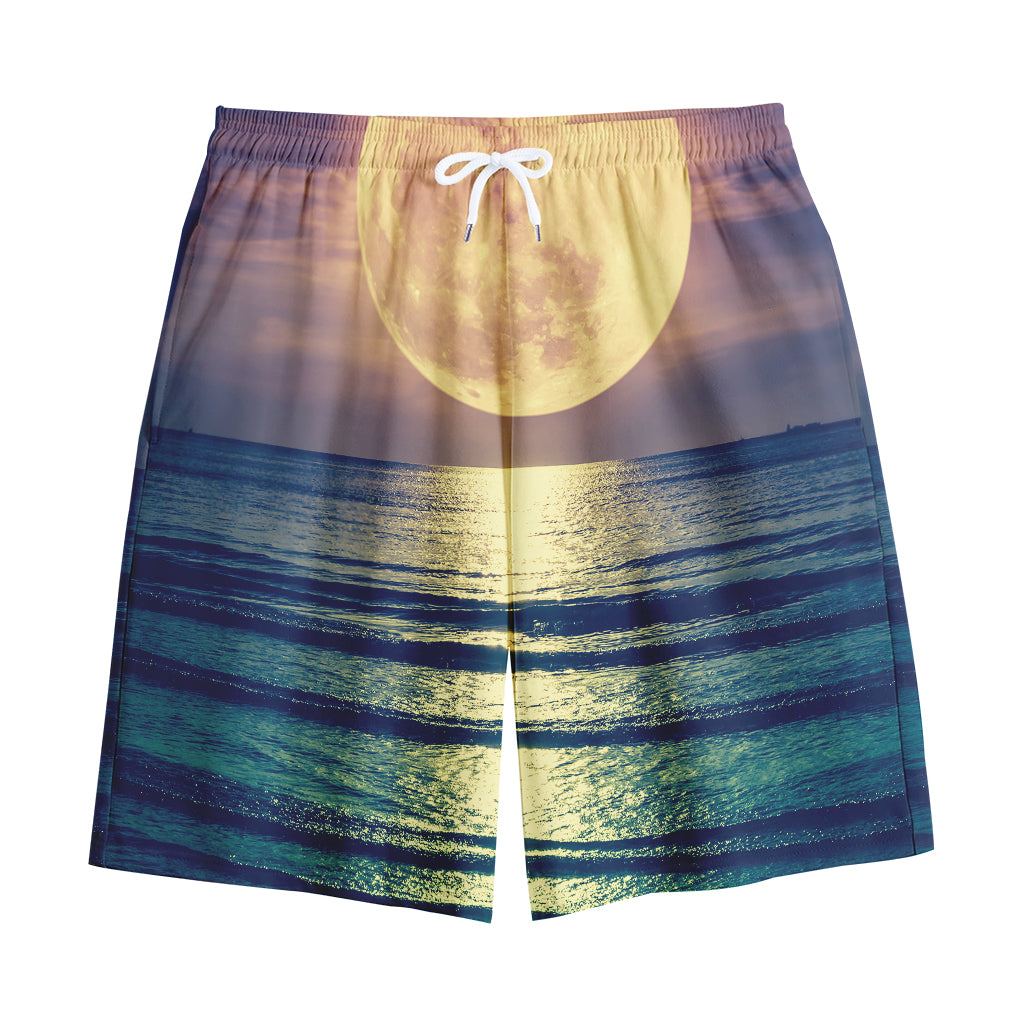 Moon Beach Print Cotton Shorts