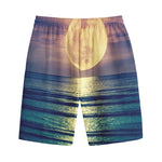 Moon Beach Print Cotton Shorts