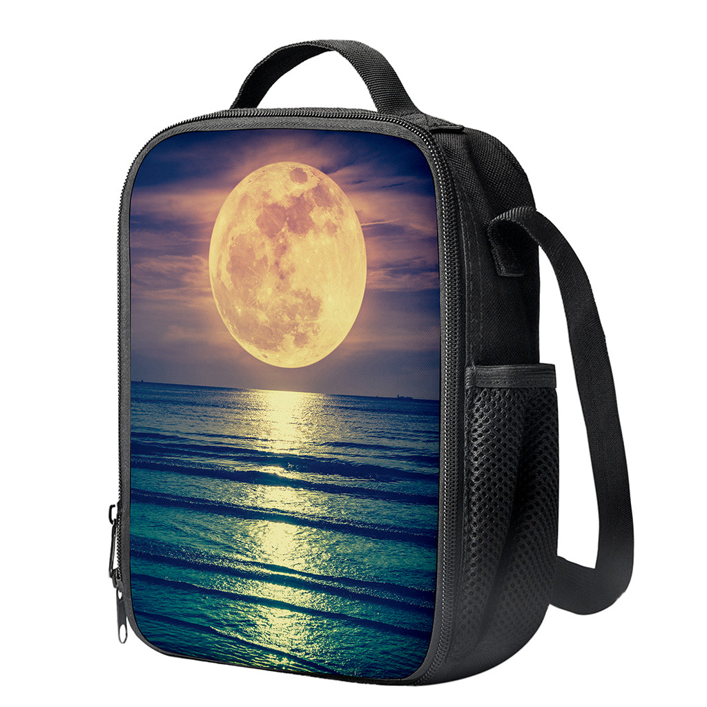 Moon Beach Print Crossbody Lunch Bag