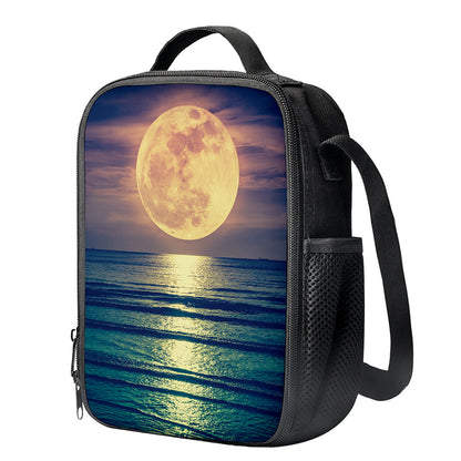 Moon Beach Print Crossbody Lunch Bag