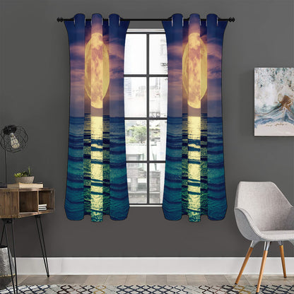 Moon Beach Print Curtain