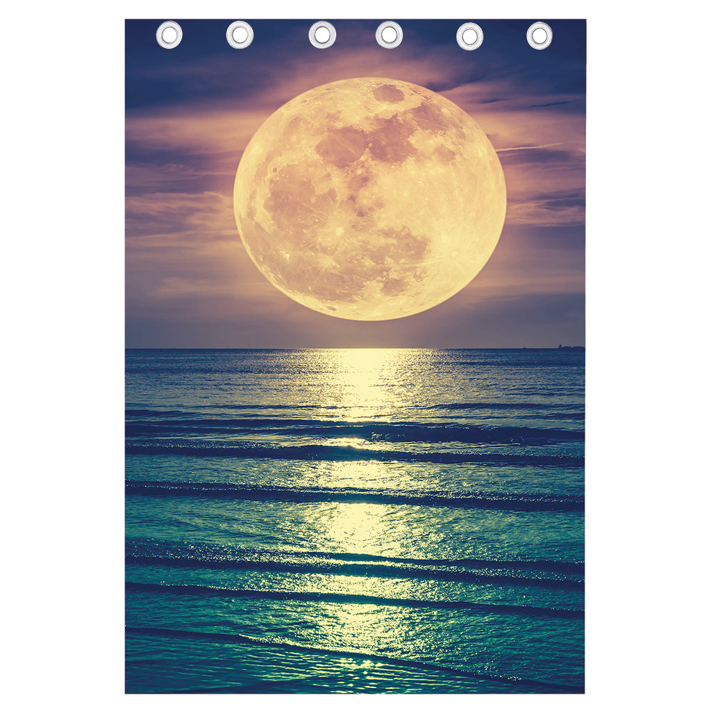 Moon Beach Print Curtain