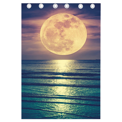 Moon Beach Print Curtain