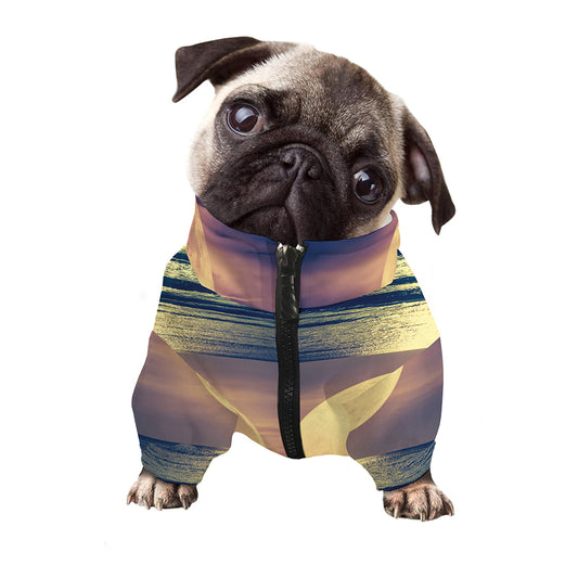 Moon Beach Print Dog Zip Up Jacket