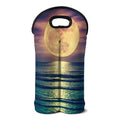 Moon Beach Print Double Neoprene Wine Tote