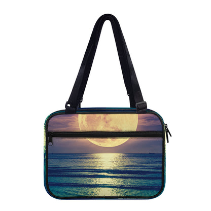 Moon Beach Print Double Strap Bible Bag