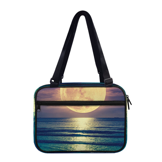 Moon Beach Print Double Strap Bible Bag