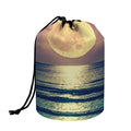 Moon Beach Print Drawstring Makeup Bag