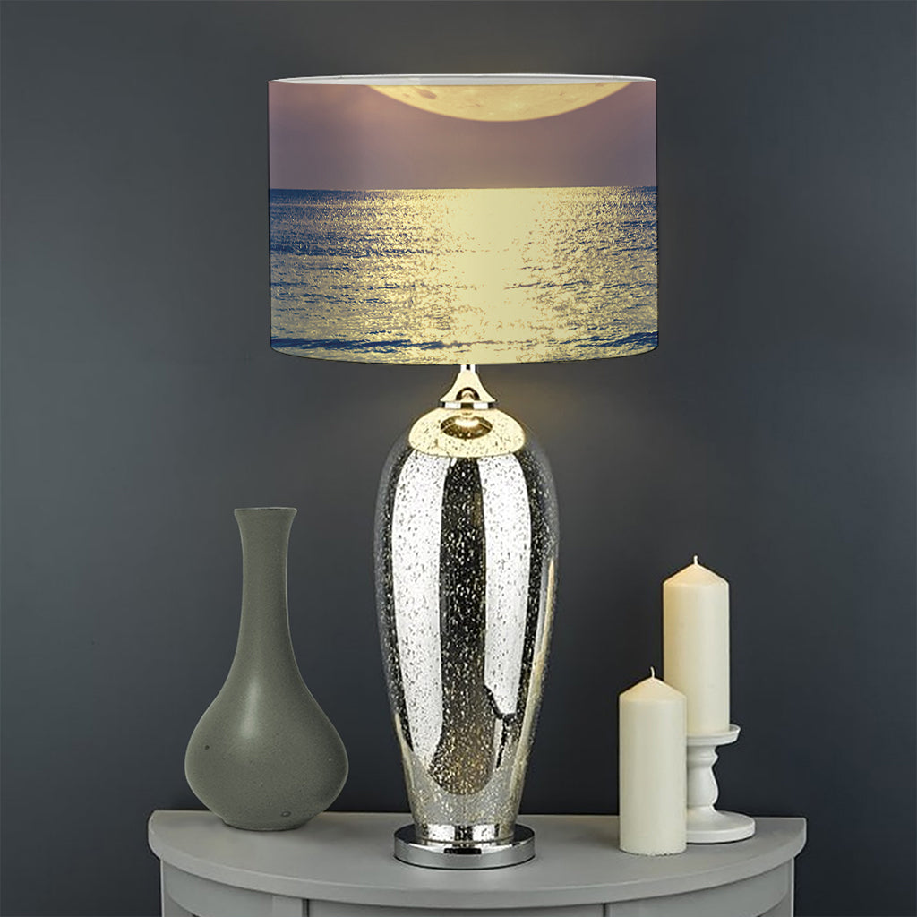 Moon Beach Print Drum Lamp Shade