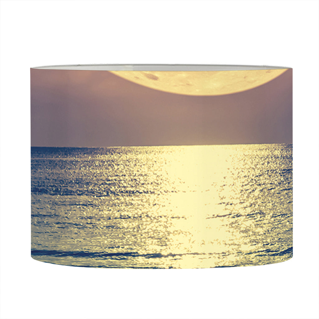 Moon Beach Print Drum Lamp Shade