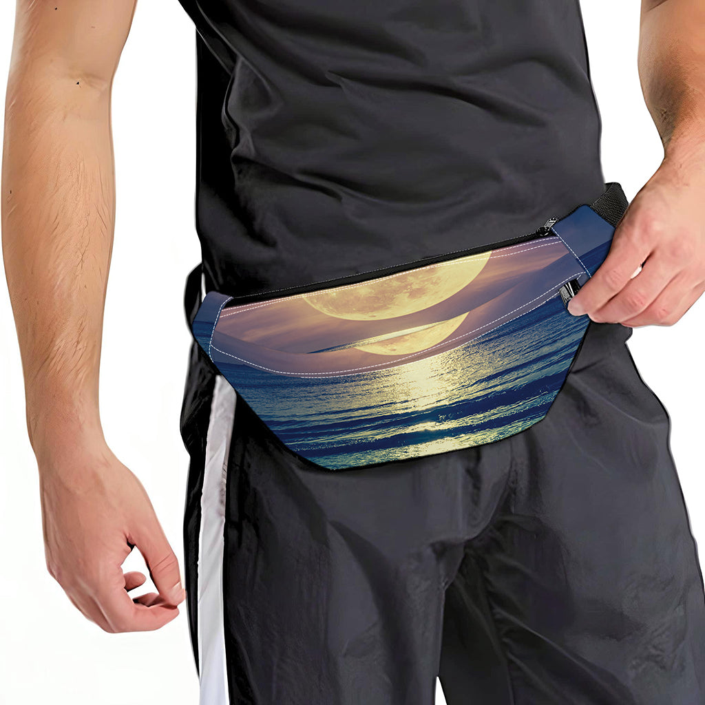Moon Beach Print Fanny Pack