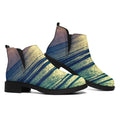 Moon Beach Print Flat Ankle Boots