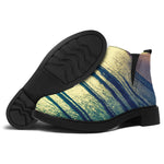 Moon Beach Print Flat Ankle Boots