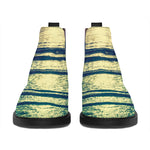 Moon Beach Print Flat Ankle Boots