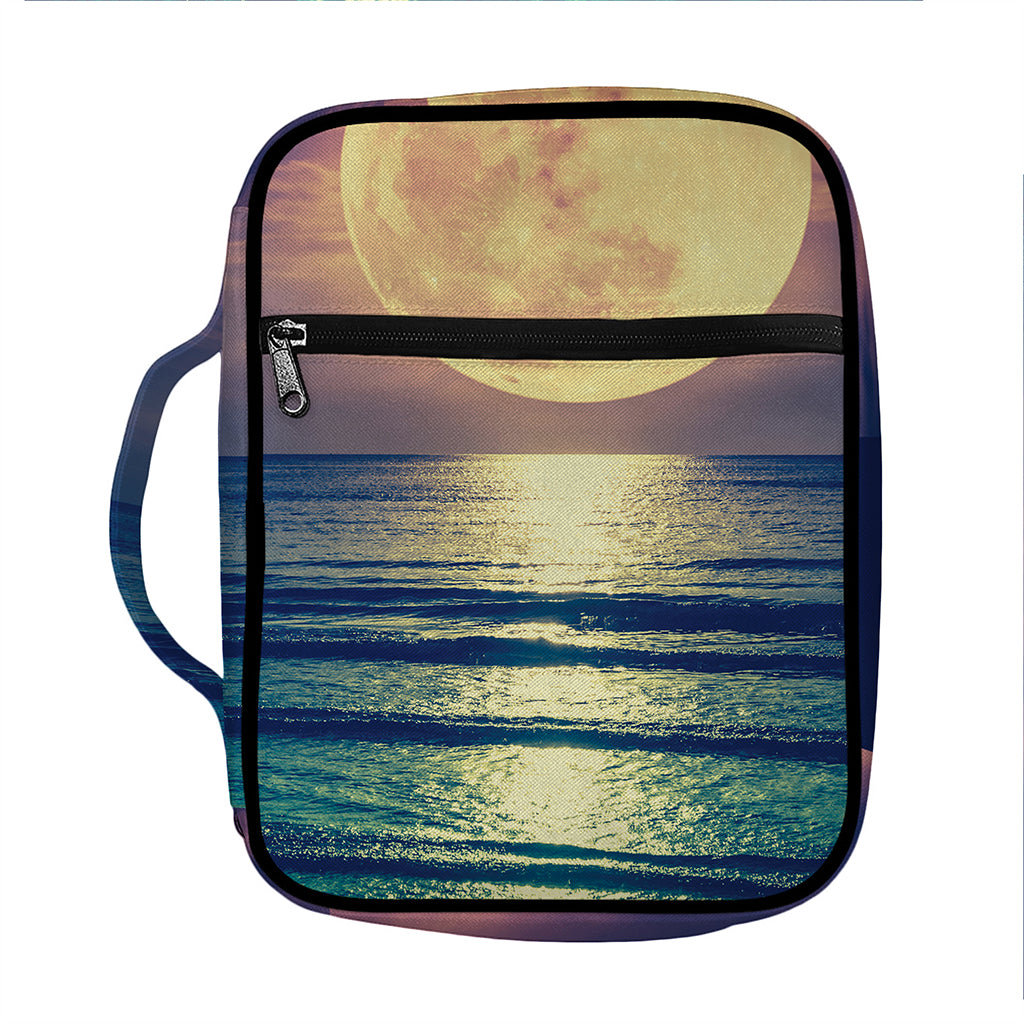 Moon Beach Print Front Pocket Bible Bag
