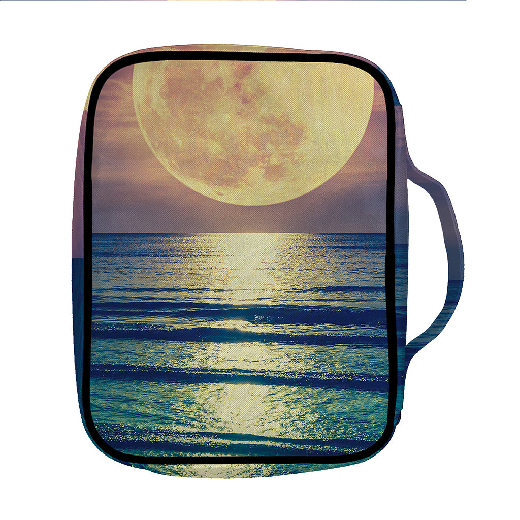 Moon Beach Print Front Pocket Bible Bag