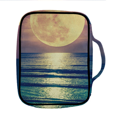 Moon Beach Print Front Pocket Bible Bag