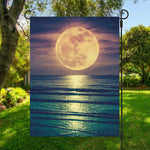 Moon Beach Print Garden Flag