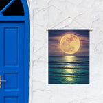 Moon Beach Print Garden Flag