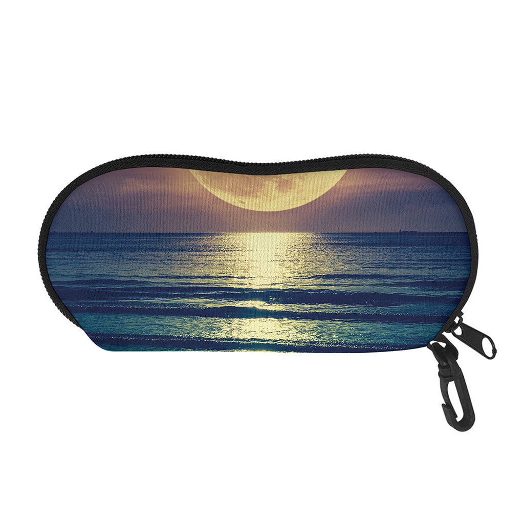 Moon Beach Print Glasses Case