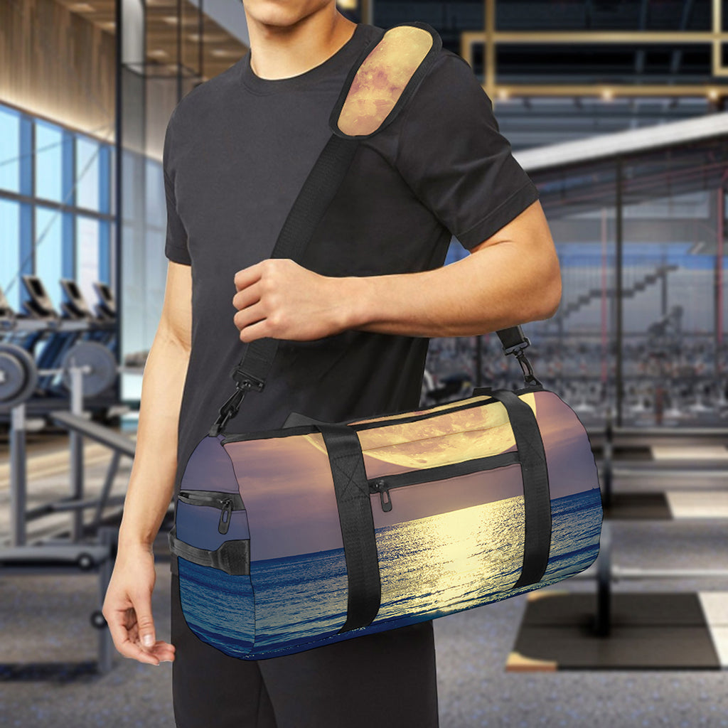 Moon Beach Print Gym Bag
