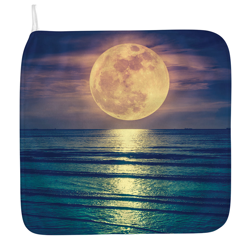 Moon Beach Print Hand Towel