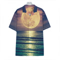 Moon Beach Print Hawaiian Shirt