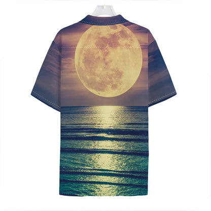 Moon Beach Print Hawaiian Shirt